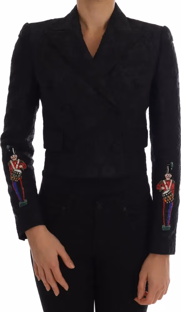 Dolce & Gabbana Black Brocade Blazer Jacket