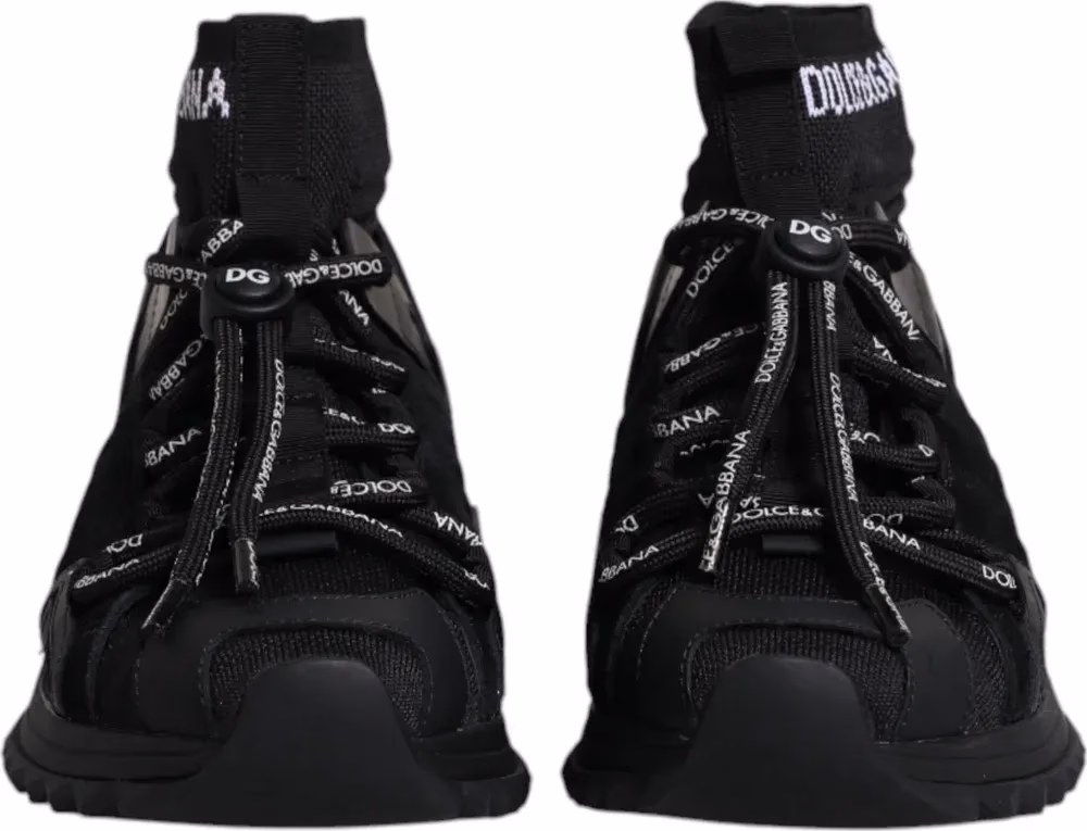 Dolce & Gabbana Black Sorrento Socks Logo Sneakers Shoes