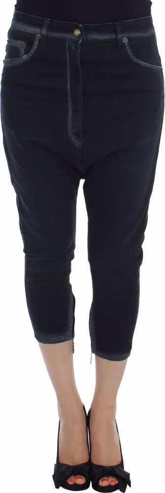 Cavalli Blue Cotton Stretch Baggy Relax Jeans