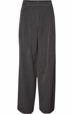 Gray Polyester Casual Pants