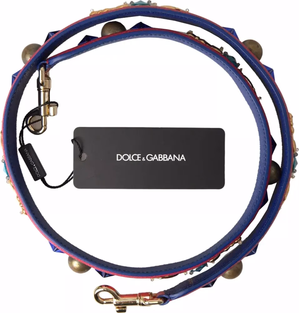 Dolce & Gabbana Pink Exotic Leather Studded Shoulder Strap