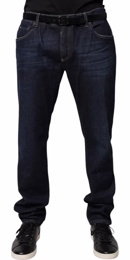 Dolce & Gabbana Dark Blue Cotton Skinny Denim Jeans