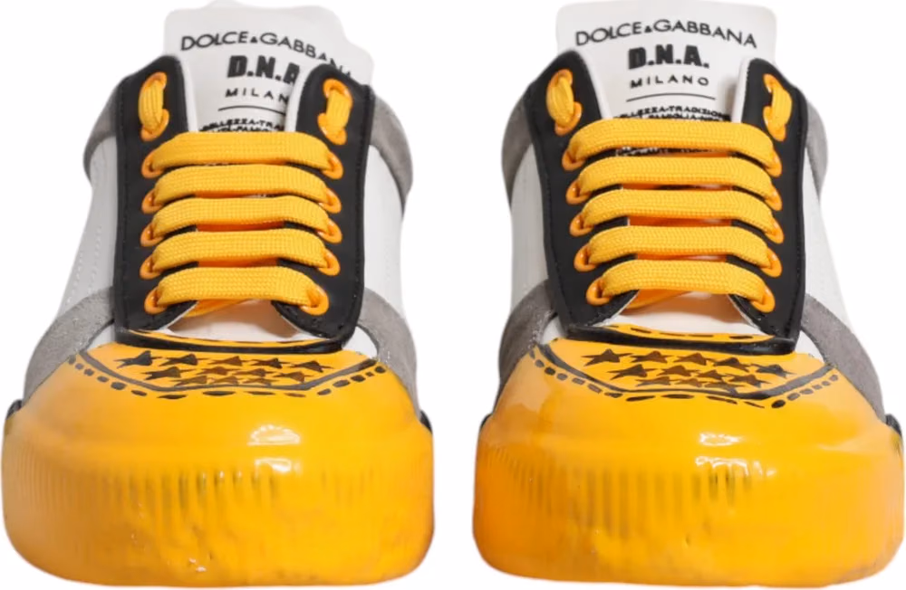 Dolce & Gabbana Multicolor Leather DNA Low Top Sneakers Shoes