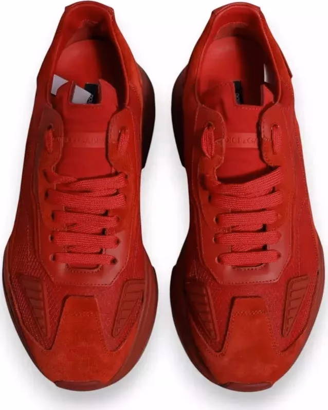 Dolce & Gabbana Red Leather Daymaster Low Top Sneakers Shoes