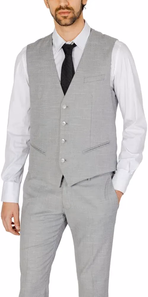 Antony Morato Gray Polyester Waistcoat
