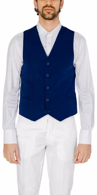 Blue Polyester Waistcoat