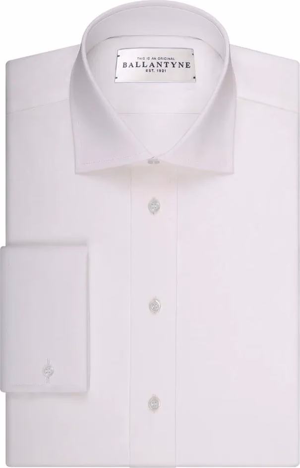 Ballantyne White Cotton Dress Shirt