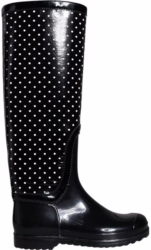 Dolce & Gabbana Black Rubber Rain Boots