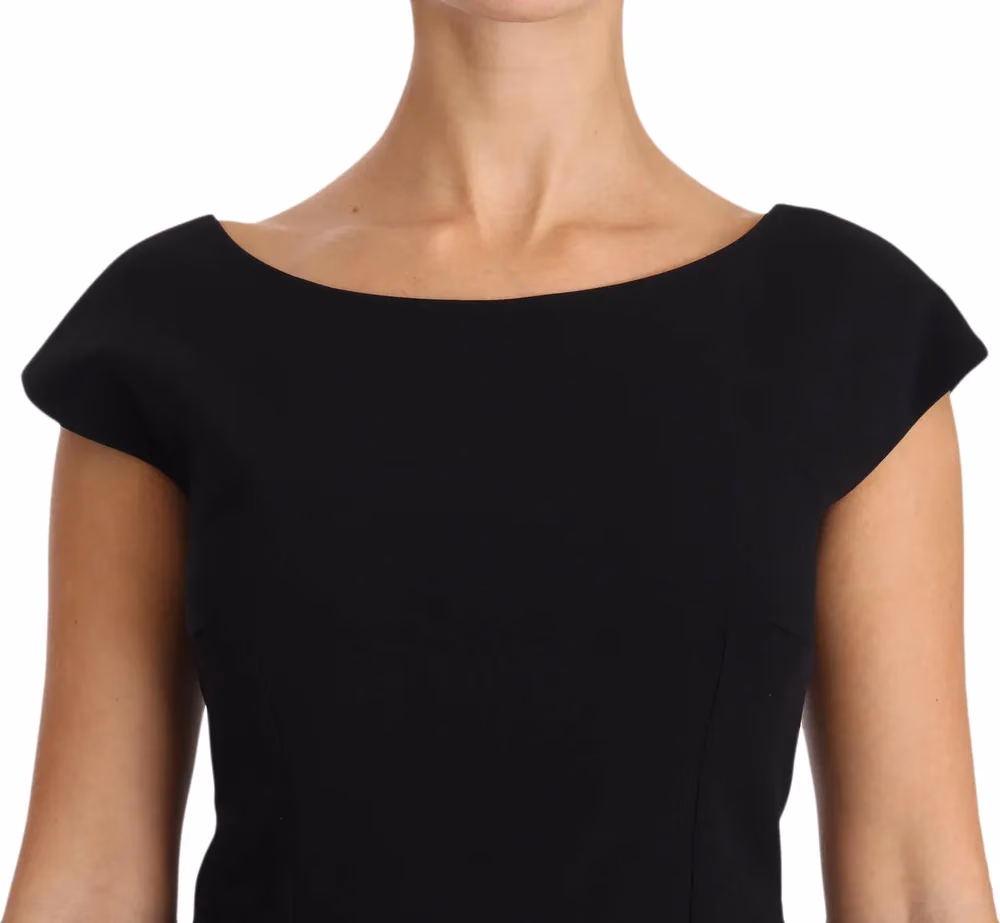 Dolce & Gabbana Black Stretch Fit Flare Gown Maxi