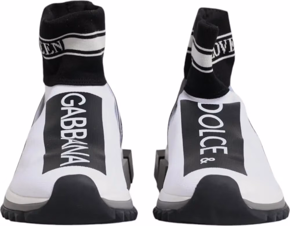 Dolce & Gabbana White Black Sorrento Socks Sneakers Shoes