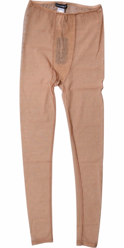 Dolce & Gabbana Nude Beige Logo Lace Lingerie Pants Underwear