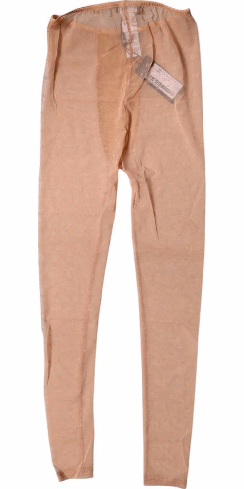 Dolce & Gabbana Nude Beige Logo Lace Lingerie Pants Underwear