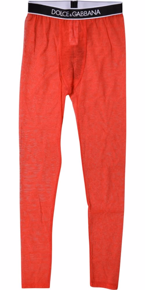 Dolce & Gabbana Red Logo Lace Lingerie Tight Pants Underwear