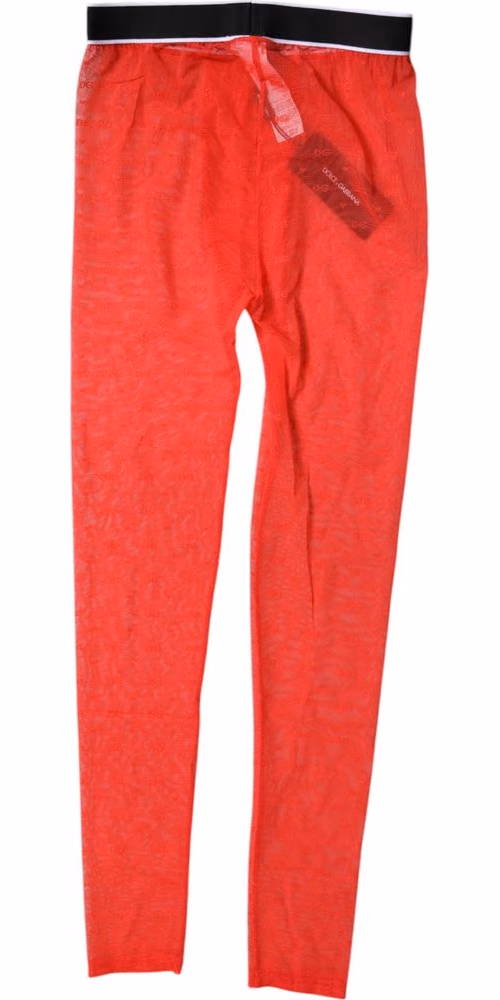 Dolce & Gabbana Red Logo Lace Lingerie Tight Pants Underwear