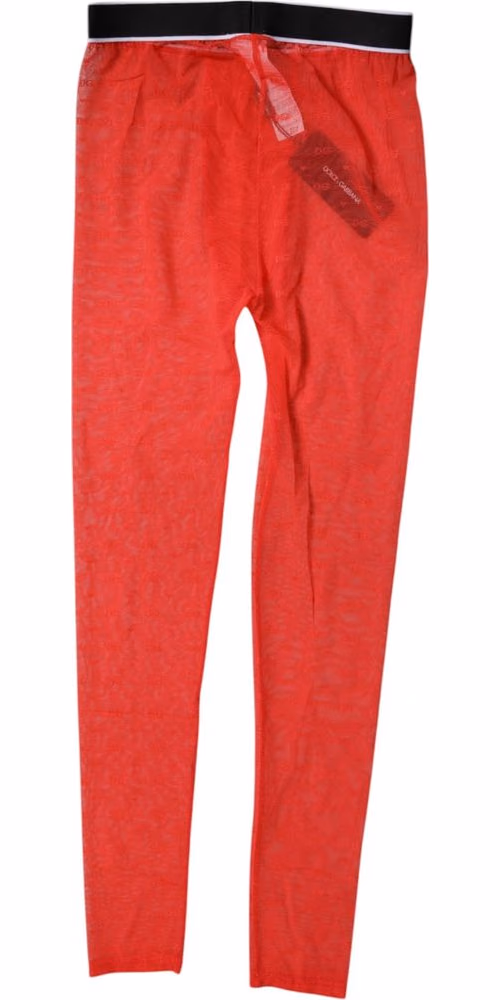 Dolce & Gabbana Red Logo Lace Lingerie Tight Pants Underwear