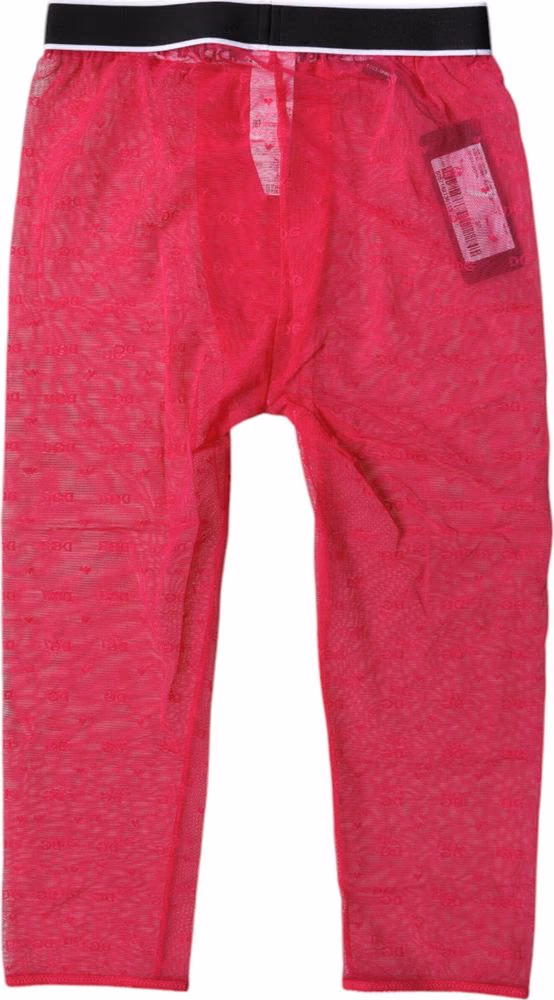 Dolce & Gabbana Fuchsia DG Logo Nylon Cropped Tights Underwear