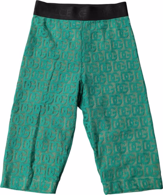 Green Logo Monogram Cropped Tights Underwear