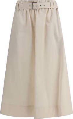 Cream Wide Long Skirt