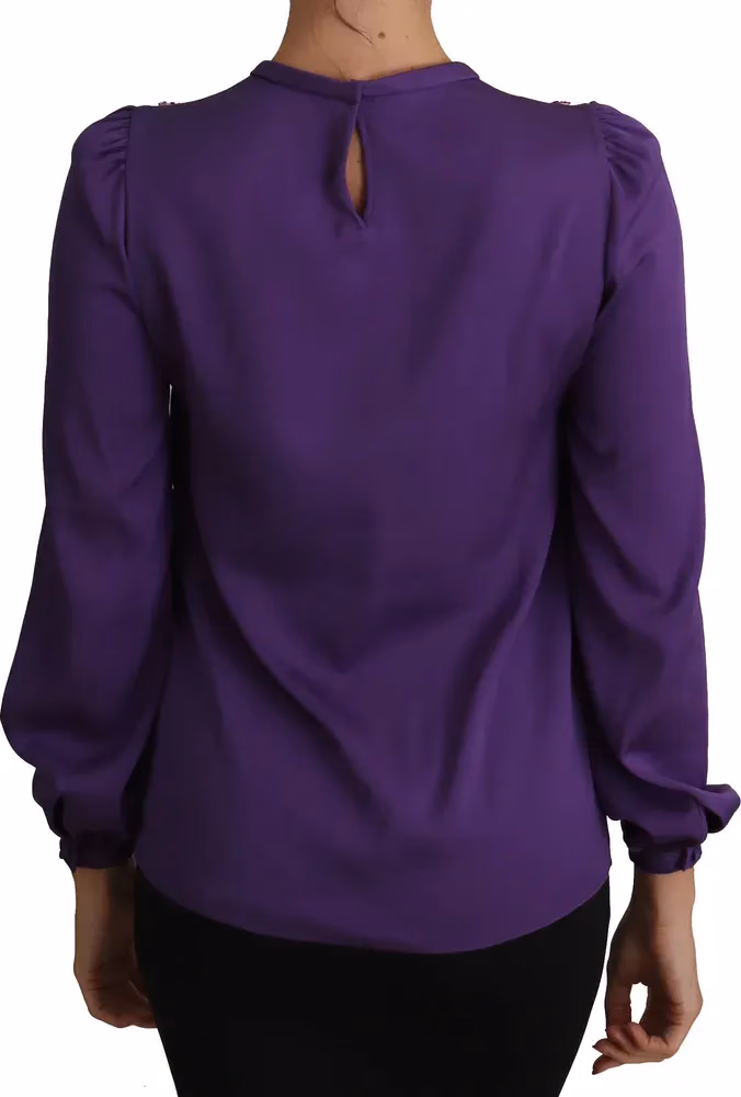 Dolce & Gabbana Purple Blouse Prince  Fairy Tale Embellished  Top