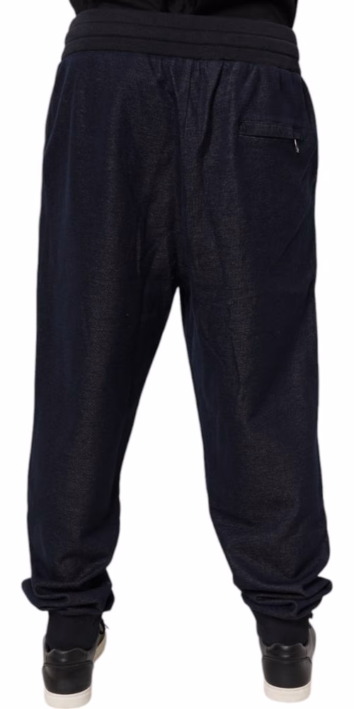 Dolce & Gabbana Dark Gray Jacquard Jogger Men Sweatpants Pants