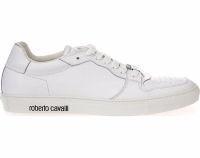 White Leather Low Top Sneakers
