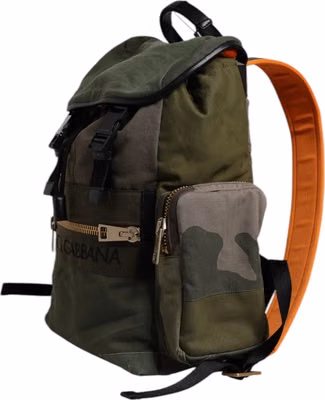 Military Green Patchwork School Backpack Bag