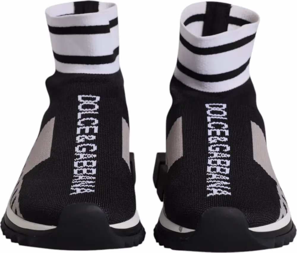 Dolce & Gabbana Black Gray Sorrento Socks Women Sneakers Shoes