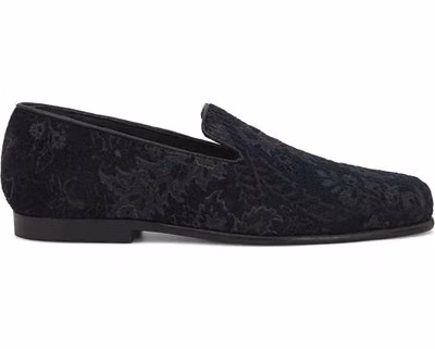 Blue Leather Slip-On Loafers