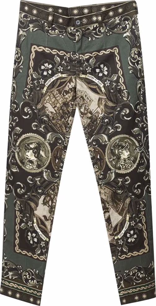 Dolce & Gabbana Green Cotton Casual Pants