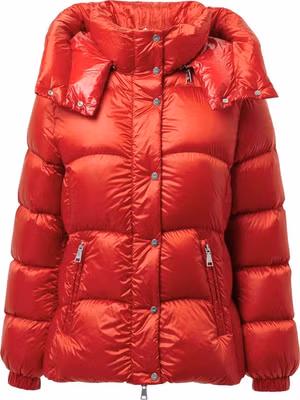 Red Polyamide Full-Length Jacket
