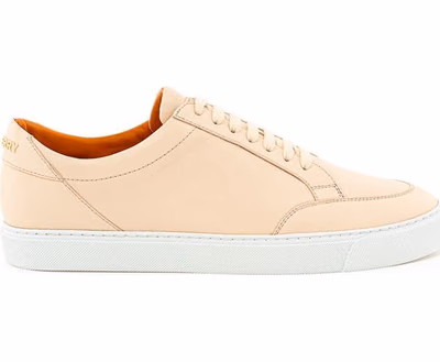 Pink Leather Low Top Sneakers