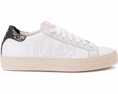 White Leather Low Top Sneakers