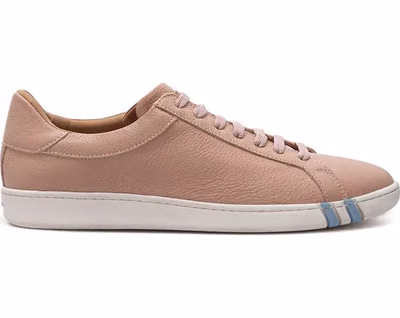 Pink Leather Low Top Sneakers