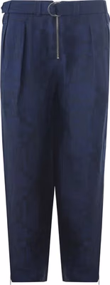 Blue Linen Casual Pants