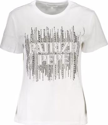White Cotton Women T-Shirt