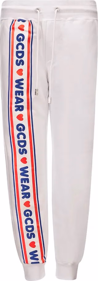 GCDS White Cotton Joggers (Workout Pants)
