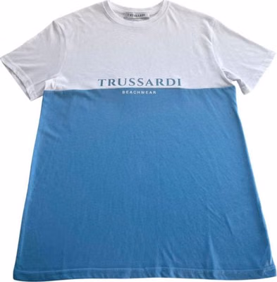 Light Blue Cotton Men T-Shirt