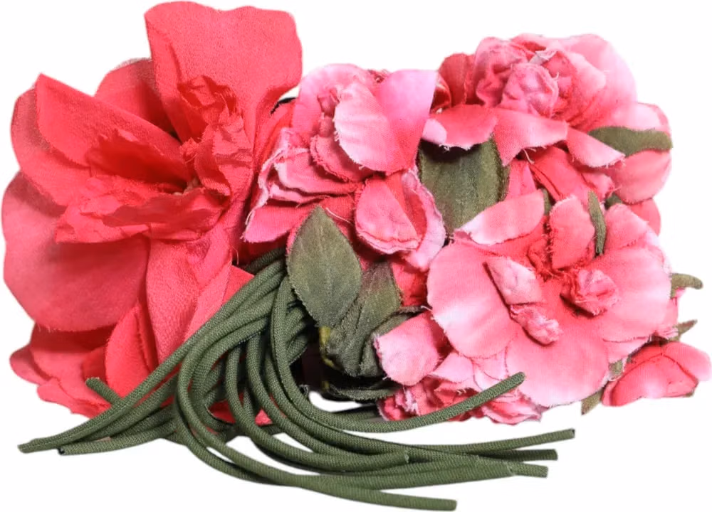 Dolce & Gabbana Multicolor Floral Applique Detail Tie Belt
