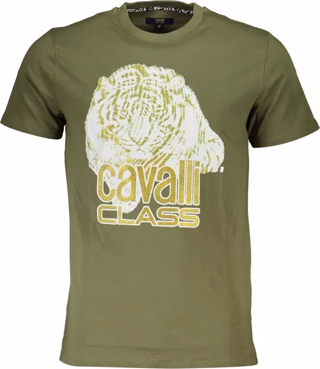 Cavalli Class Verde Cotton Men T-Shirt