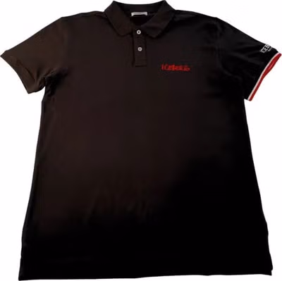 Black Cotton Men Polo Shirt