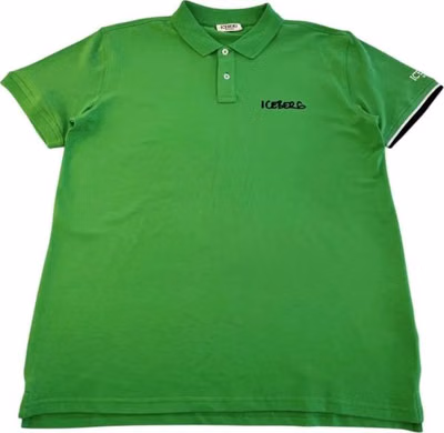 Green Cotton Men Polo Shirt