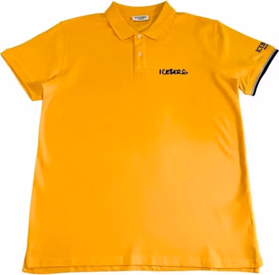 Yellow Cotton Men Polo Shirt