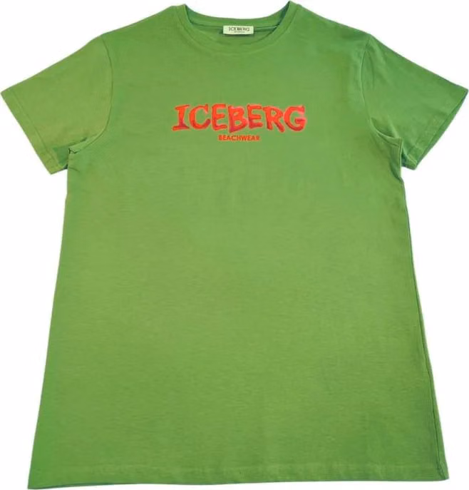 Iceberg Green Cotton Men T-Shirt