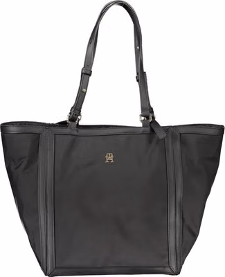 Black Polyester Women Handbag