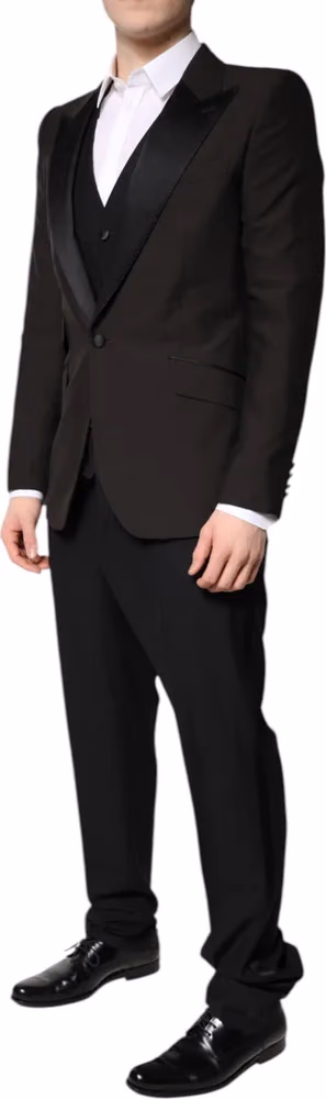 Dolce & Gabbana Dark Gray Single Breasted Formal 3 Piece Suit
