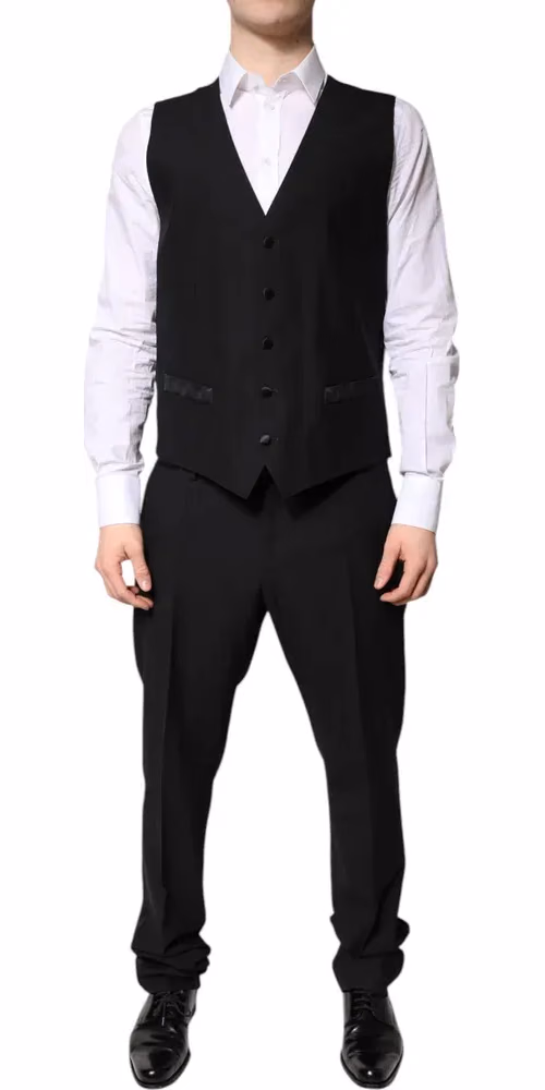 Dolce & Gabbana Dark Gray Single Breasted Formal 3 Piece Suit