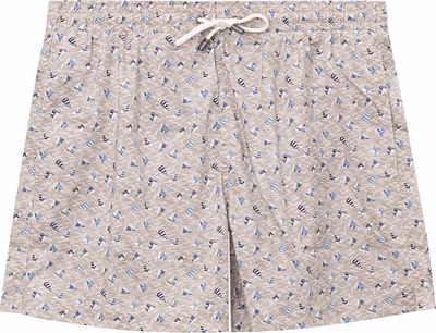 Beige Polyester Swim Shorts