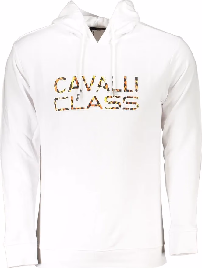 Cavalli Class Bianco Cotton Men Sweatshirt
