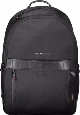 Black Nylon Men Backpack