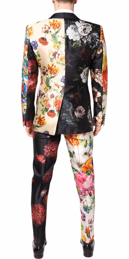Dolce & Gabbana Multicolor Floral SICILIA Silk 3 Piece Suit
